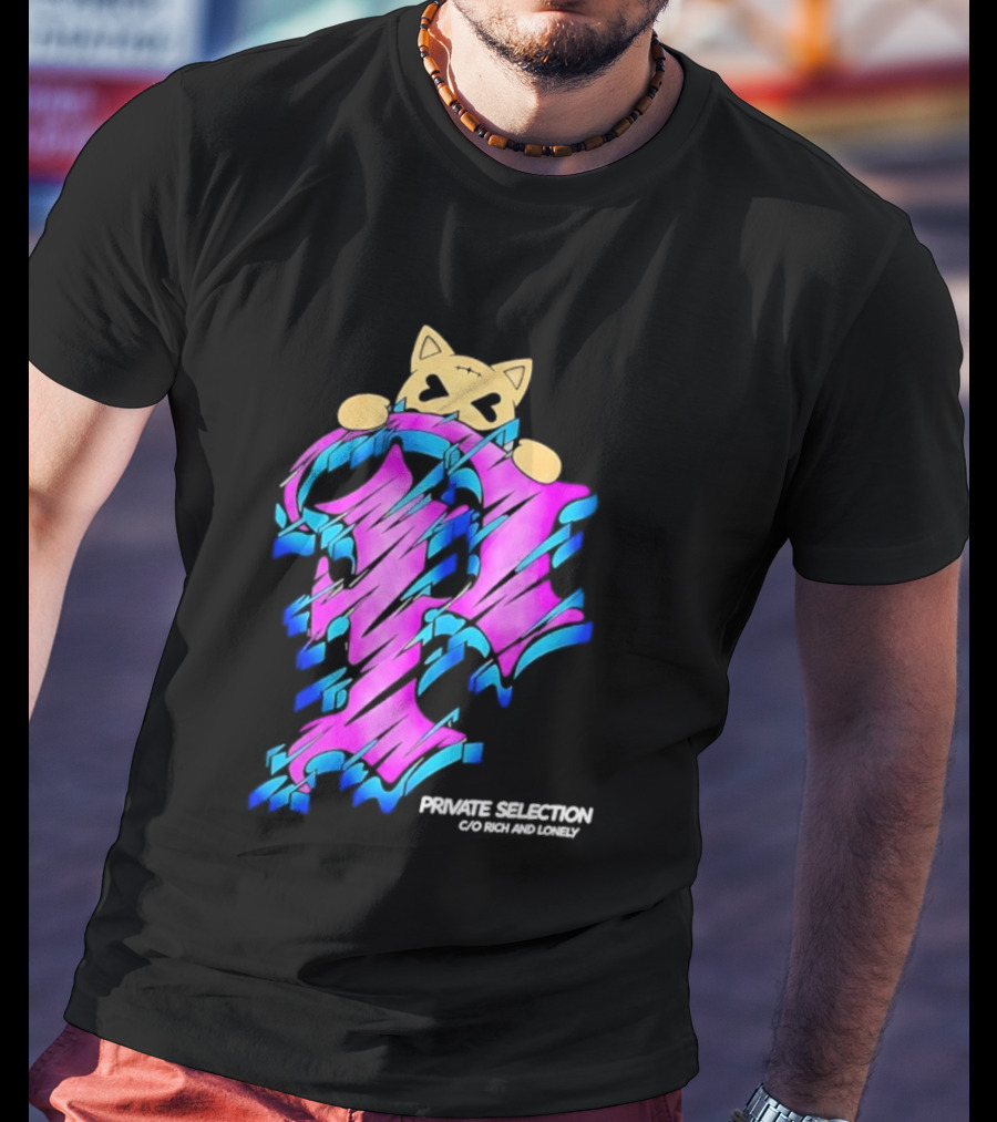 Private Selection C O Rich And Lonely Streetwear Cat Graffiti Aesthetic T-Shirt