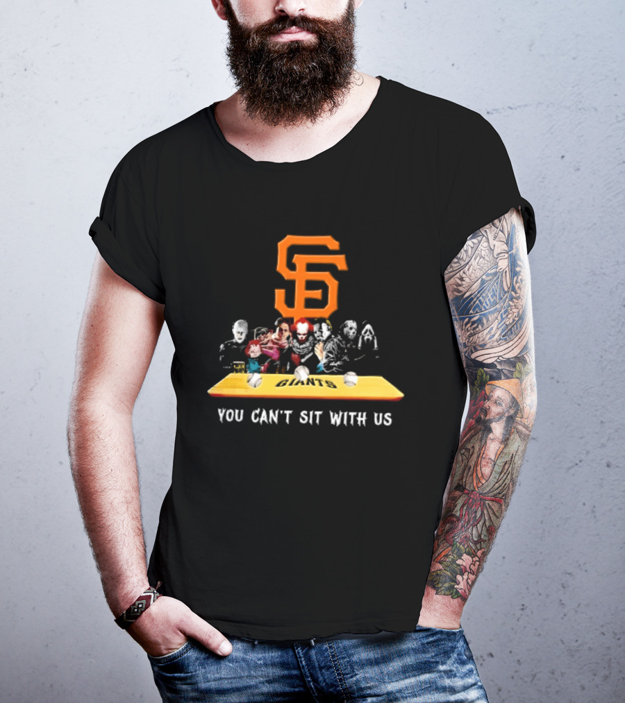 San Francisco Giants MLB You Can't Sit With Us Horror Characters Dugout Bench T-Shirt