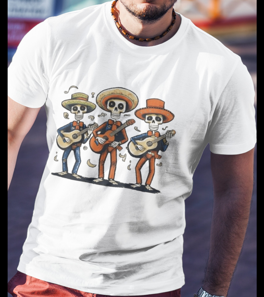 Mariachi Day Of The Dead Skeleton Band Skull Music T-Shirt