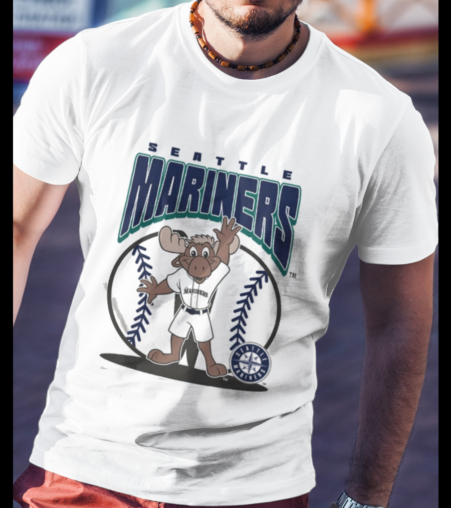 Seattle Mariners Moose Character Youth Mitchell & Ness Mania T-Shirt