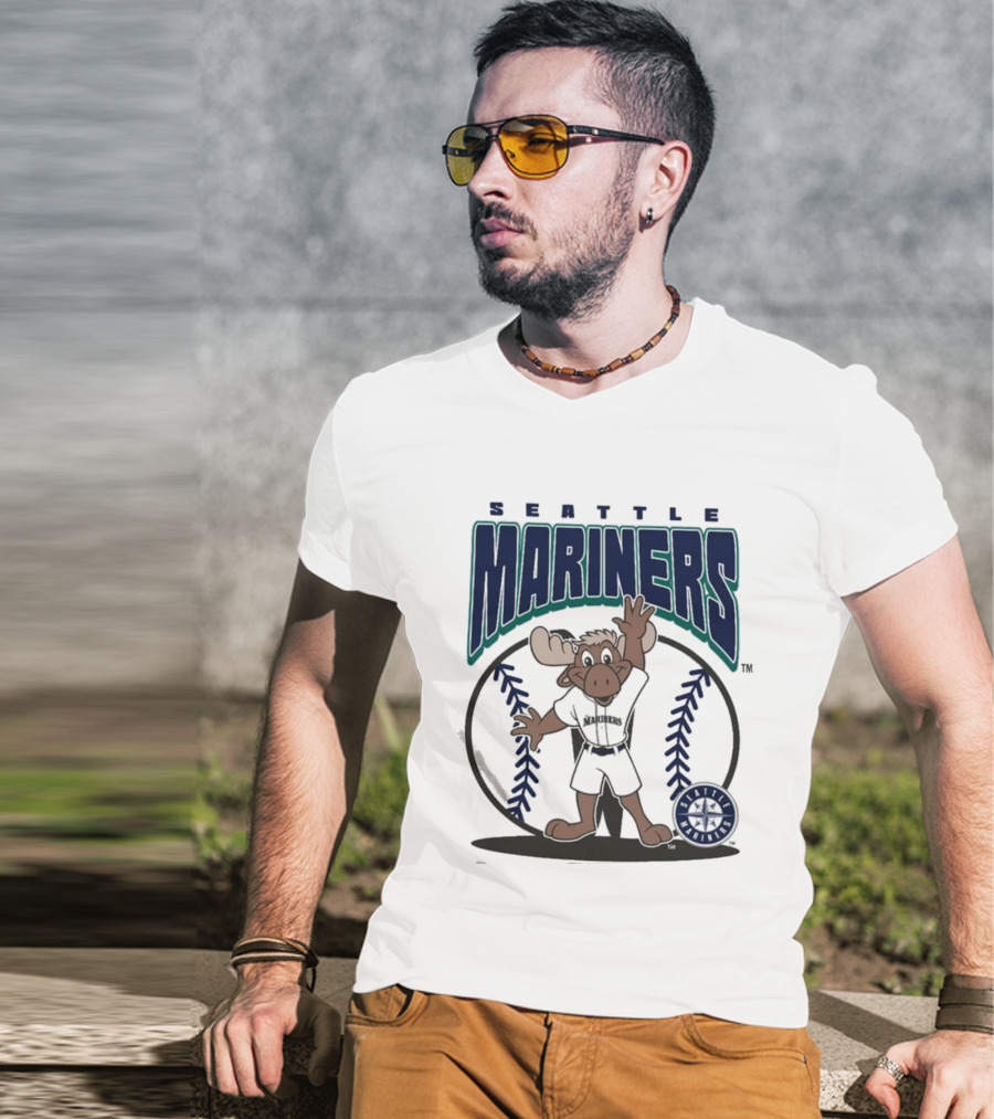 Seattle Mariners Moose Character Youth Mitchell & Ness Mania T-Shirt