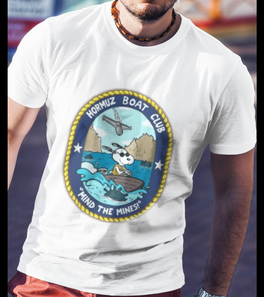 Hormuz Boat Club Snoopy Mind The Mines Marine Adventure Patch T-Shirt