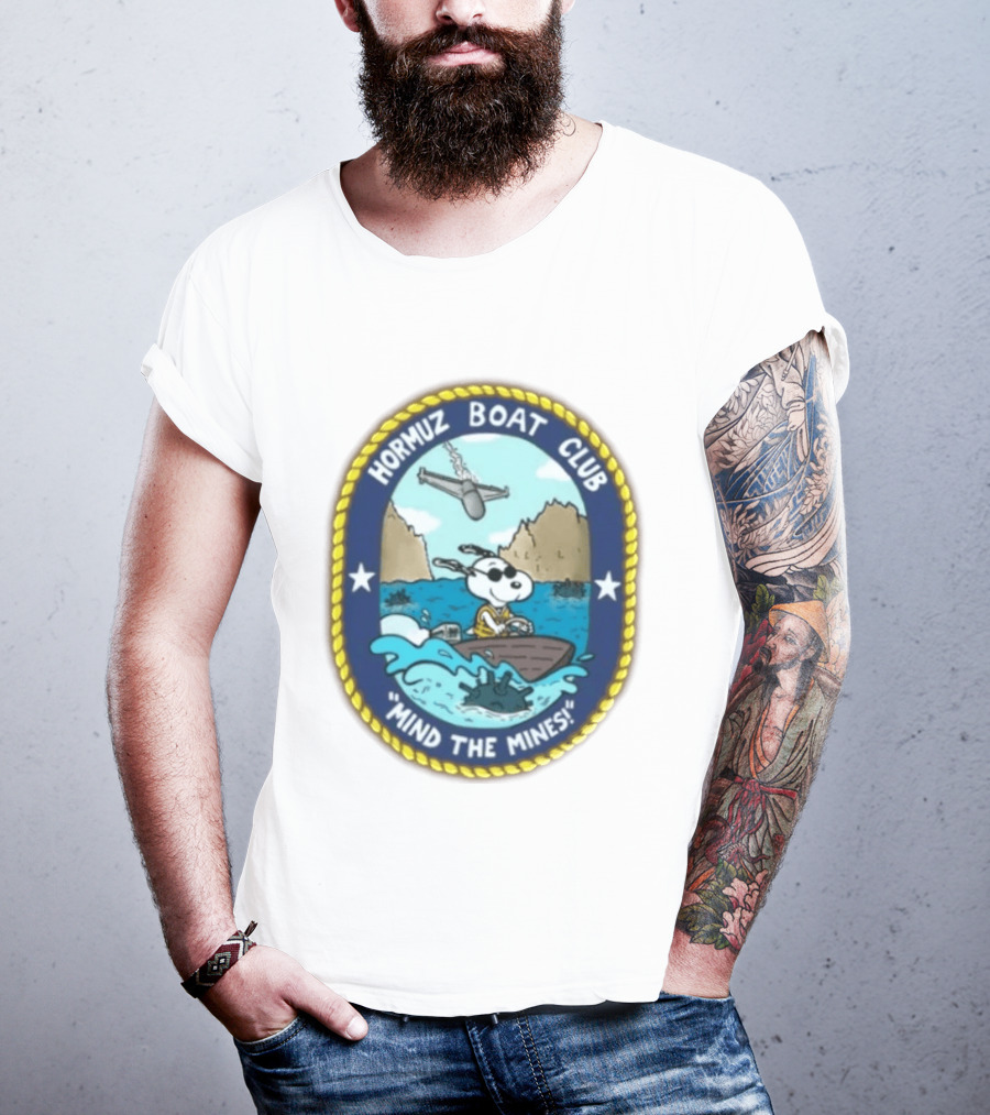 Hormuz Boat Club Snoopy Mind The Mines Marine Adventure Patch T-Shirt