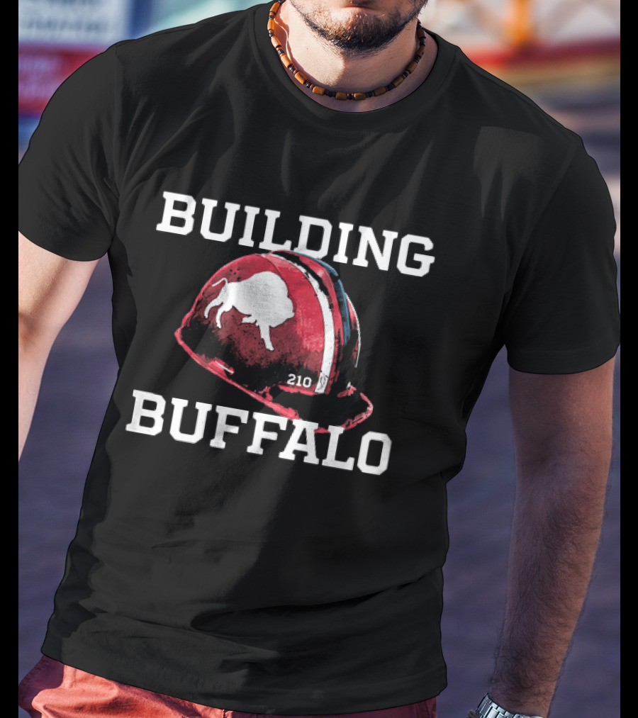 Building Buffalo 2026 Highmark Stadium Helmet T-Shirt