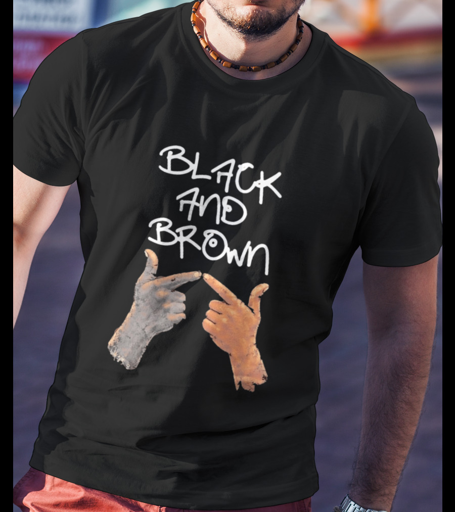Black And Brown Hand Gesture Unity Solidarity T-Shirt