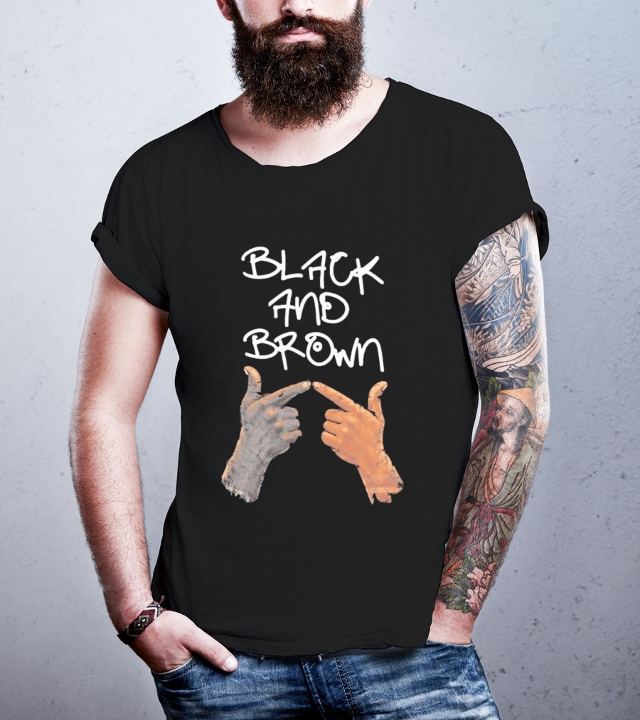 Black And Brown Hand Gesture Unity Solidarity T-Shirt