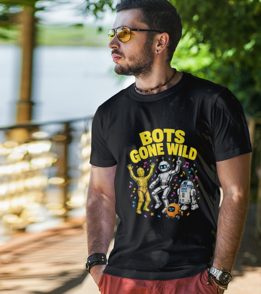 Bots Gone Wild With Star Wars Droids C 3PO R2 D2 Celebration T-Shirt