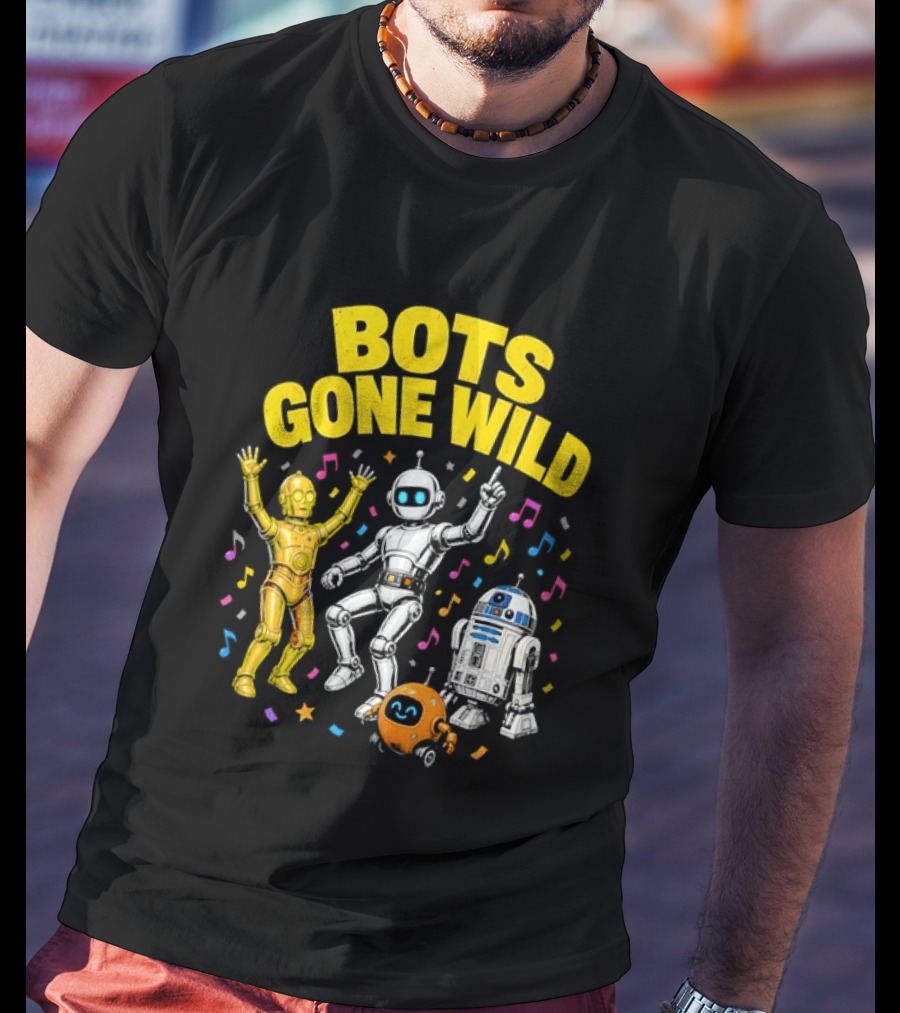 Bots Gone Wild With Star Wars Droids C 3PO R2 D2 Celebration T-Shirt