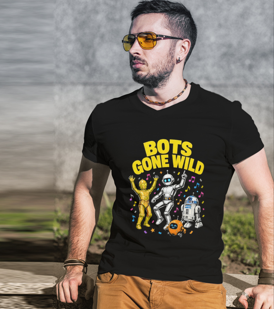 Bots Gone Wild With Star Wars Droids C 3PO R2 D2 Celebration T-Shirt