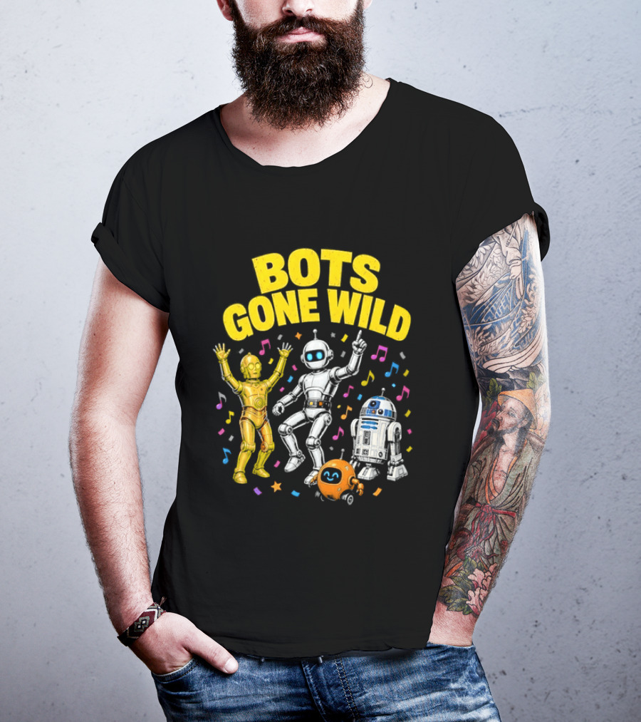 Bots Gone Wild With Star Wars Droids C 3PO R2 D2 Celebration T-Shirt