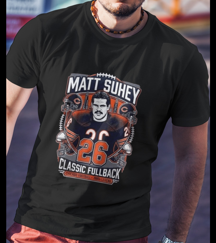 Matt Suhey Chicago Football Legend Classic Fullback 26 1980s T-Shirt
