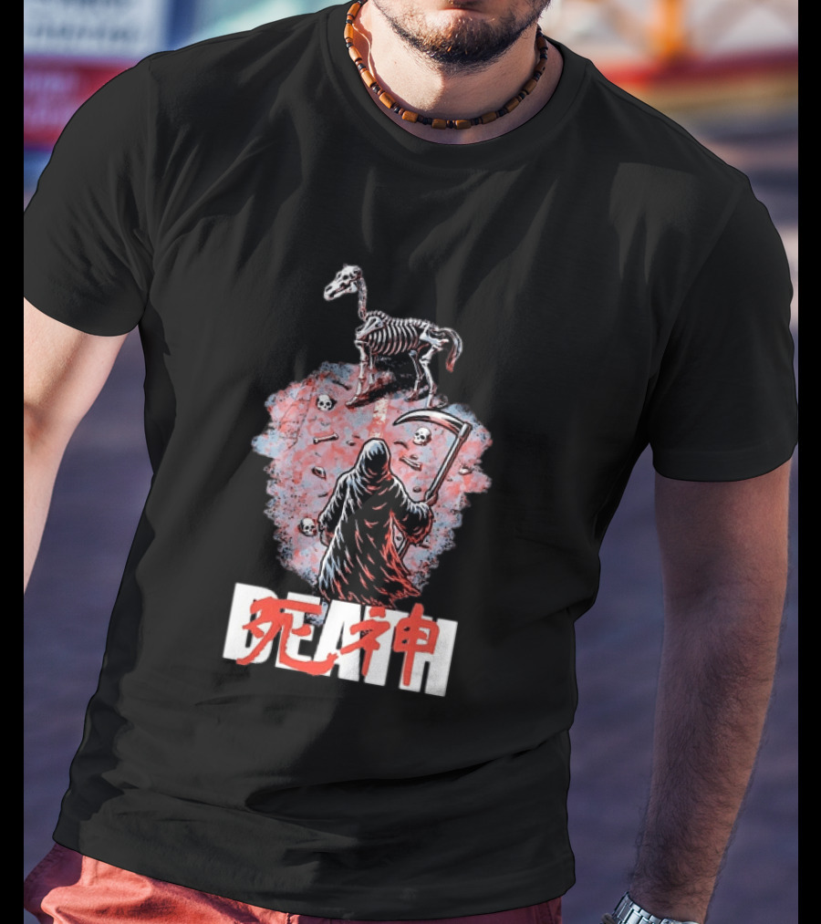 Shinigami Grim Reaper Skeleton Horse T-Shirt