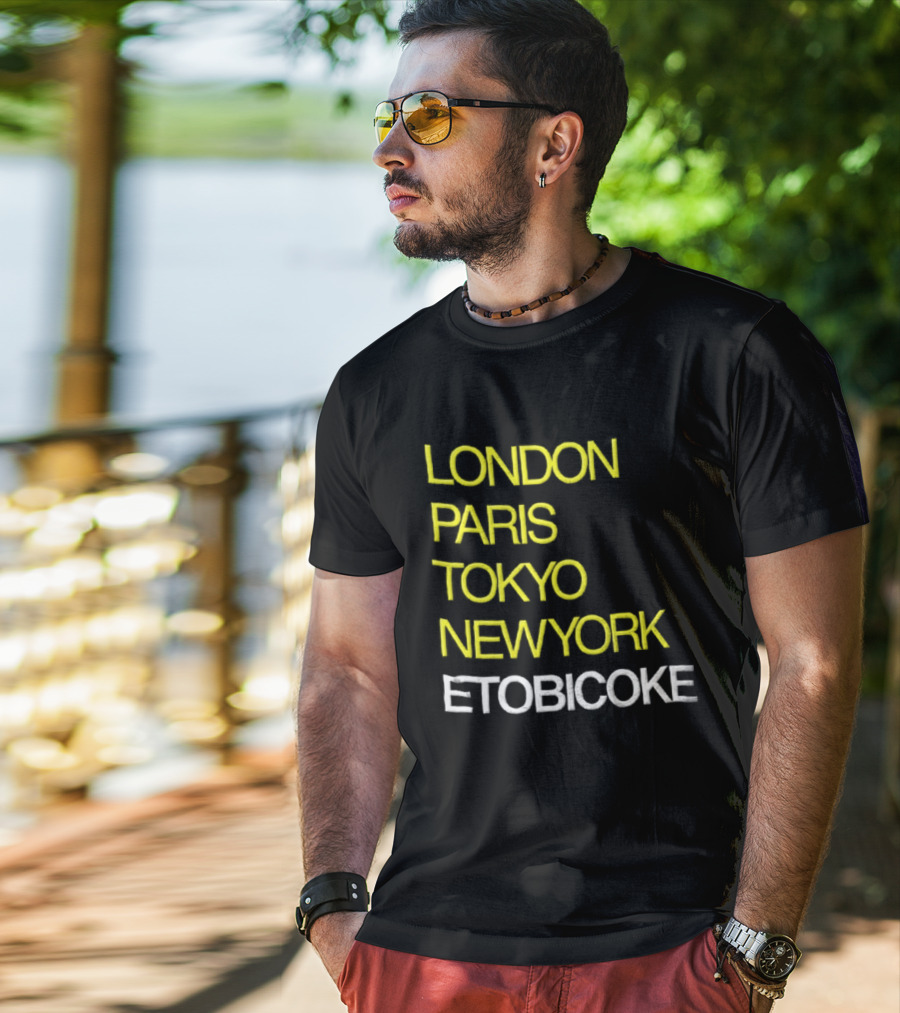 London Paris Tokyo NewYork Etobicoke City Travel Destination Landmark T-Shirt