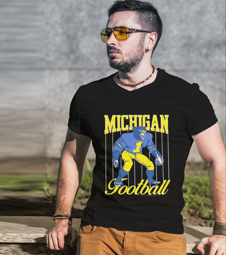 Michigan Football Wolverine Number One Classic Sports T-Shirt
