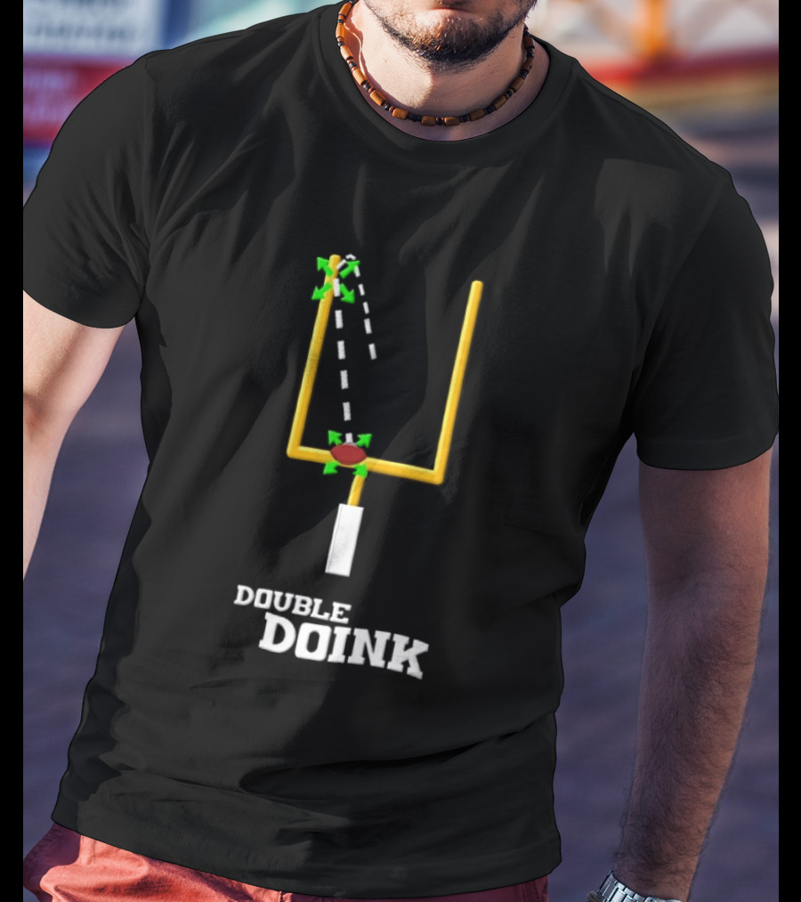 Double Doink Yellow Goalpost Football Collision Trajectory T-Shirt
