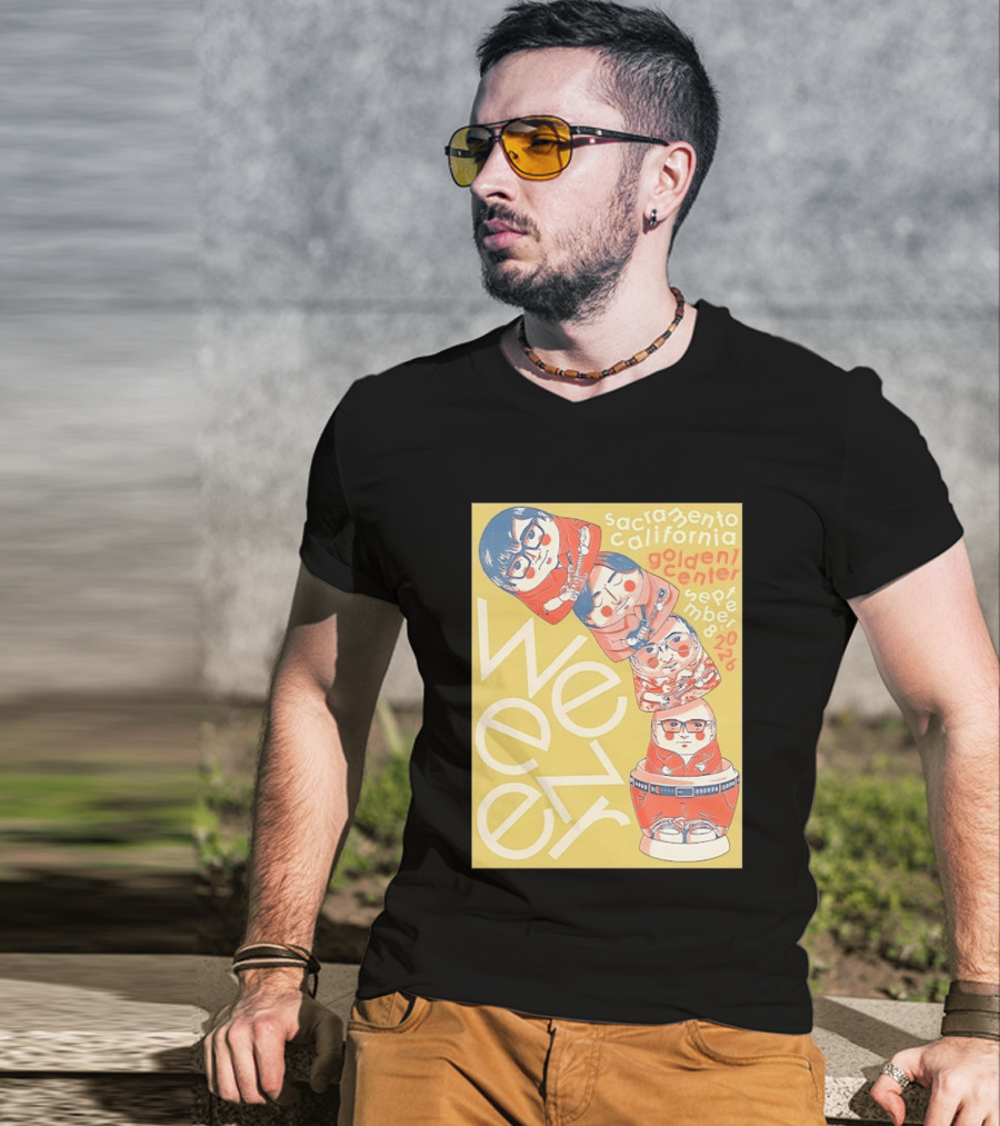 Sacramento California Golden 1 Center September 8 2026 Weezer Concert Matryoshka Dolls T-Shirt
