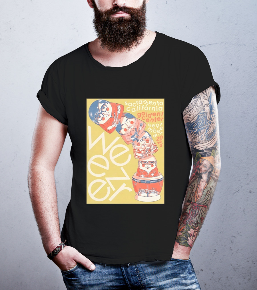 Sacramento California Golden 1 Center September 8 2026 Weezer Concert Matryoshka Dolls T-Shirt