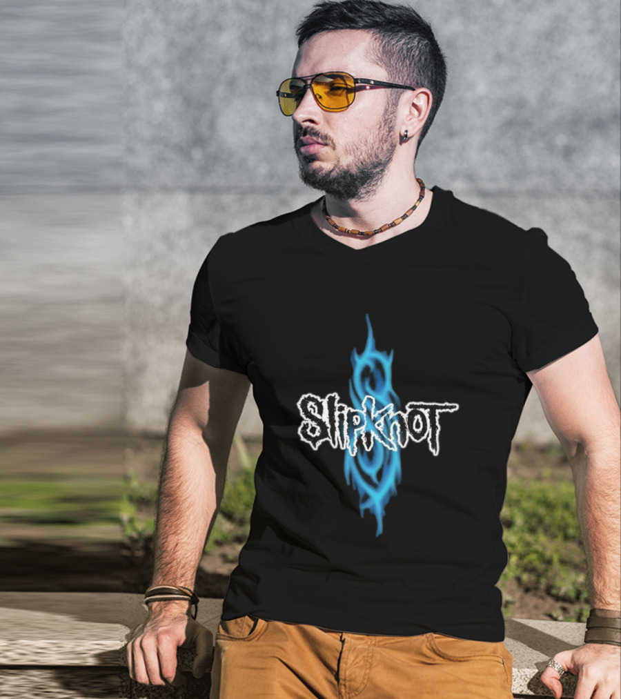 Slipknot Blue Tribal Flame Caustic Agnostic T-Shirt