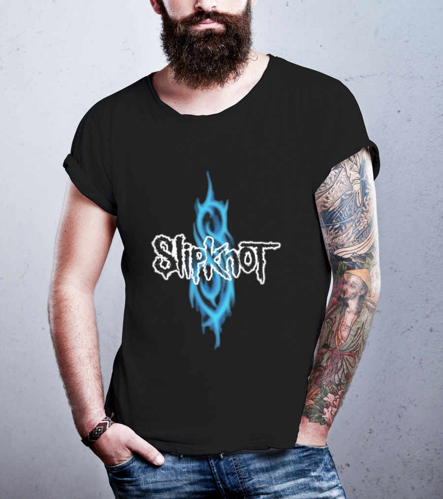 Slipknot Blue Tribal Flame Caustic Agnostic T-Shirt