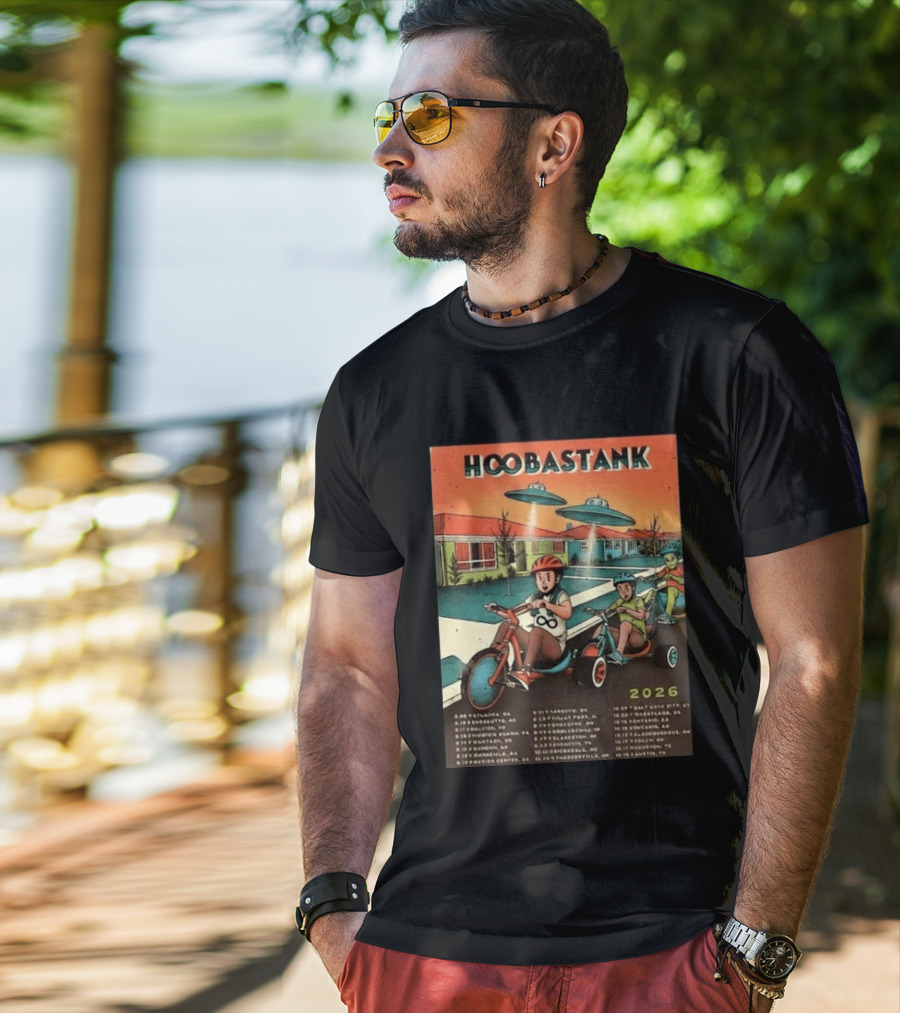 Hoobastank 2026 North America Tour Schedule Vintage UFO T-Shirt