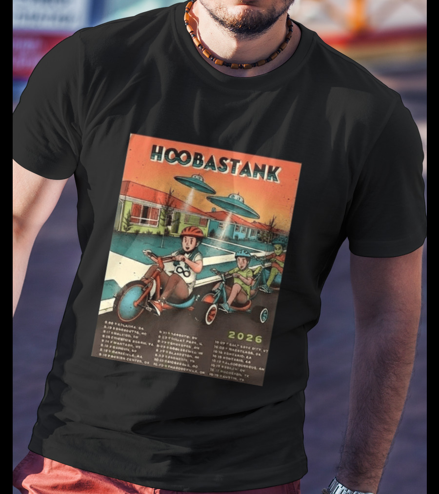 Hoobastank 2026 North America Tour Schedule Vintage UFO T-Shirt