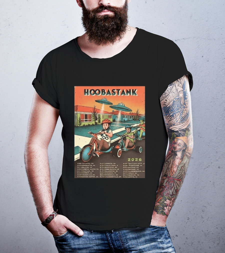 Hoobastank 2026 North America Tour Schedule Vintage UFO T-Shirt