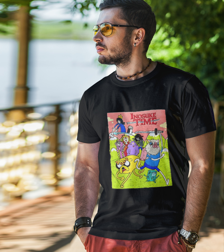 Inosuke Time Adventure With Demon Slayer Crossover Characters T-Shirt