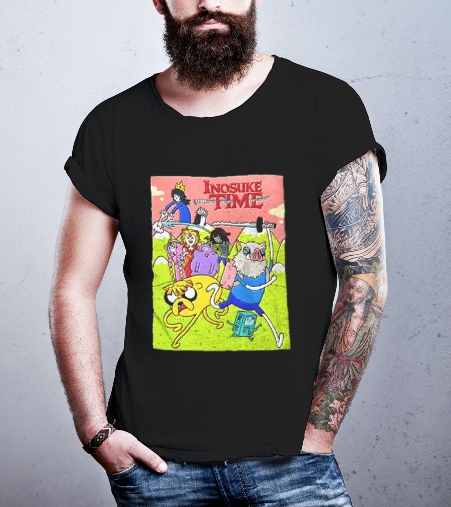 Inosuke Time Adventure With Demon Slayer Crossover Characters T-Shirt