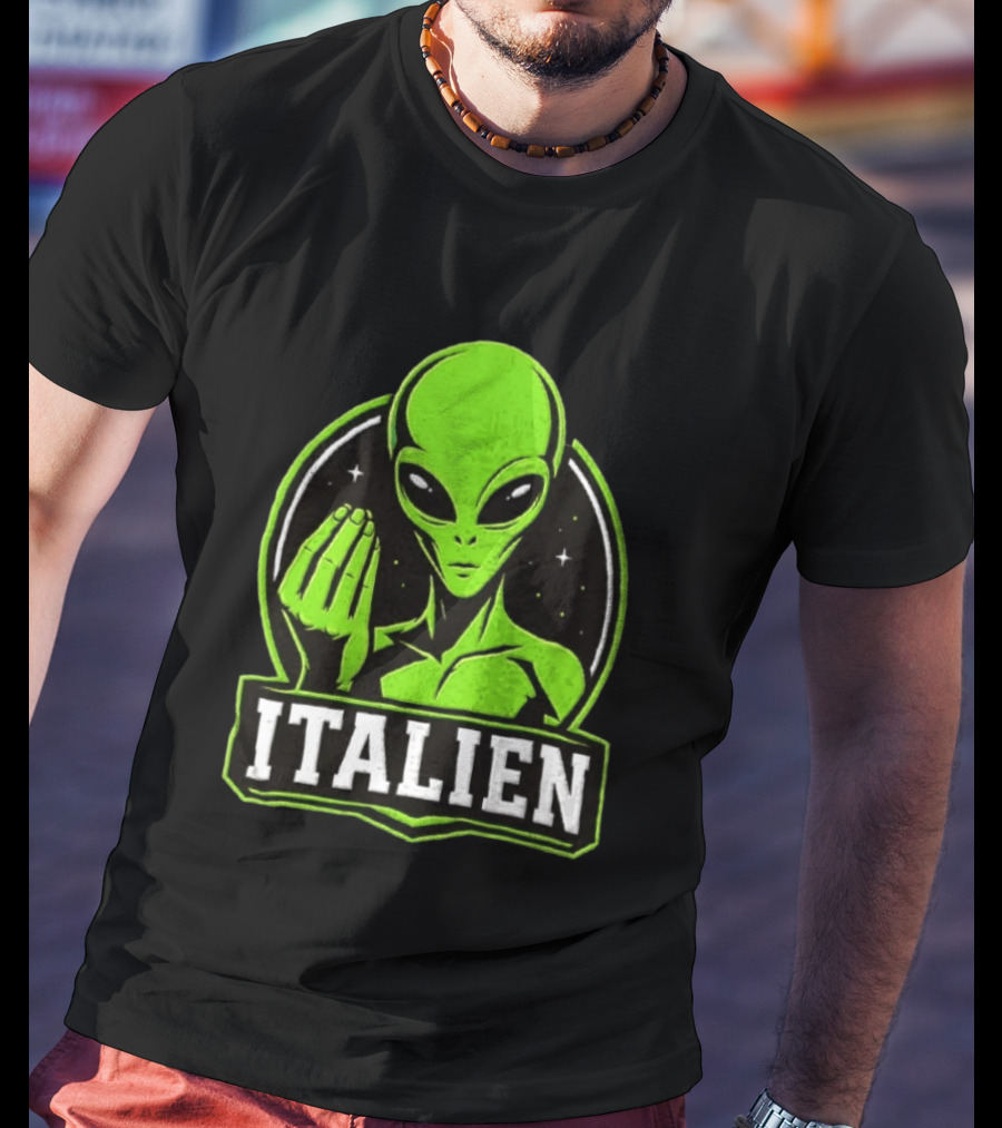 Italien Alien Hand Gesture Space Humor T-Shirt