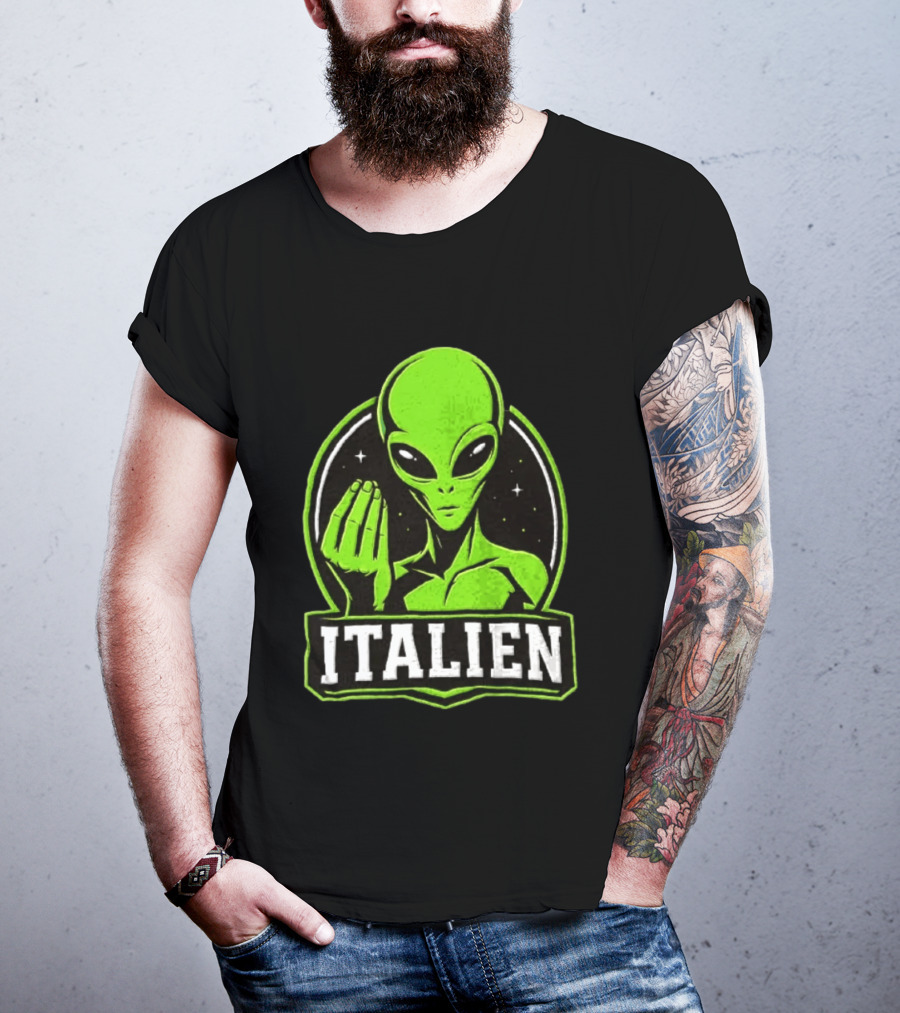 Italien Alien Hand Gesture Space Humor T-Shirt