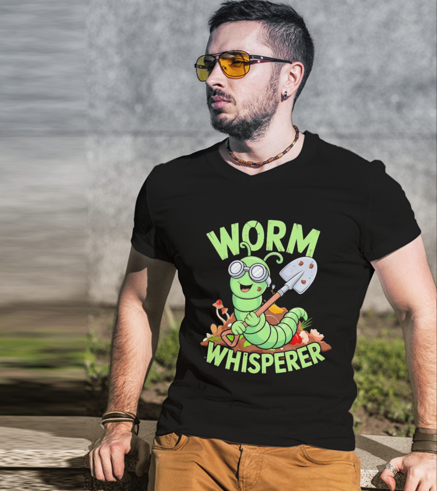 Worm Whisperer Compost Gardening Enthusiast Worm T-Shirt