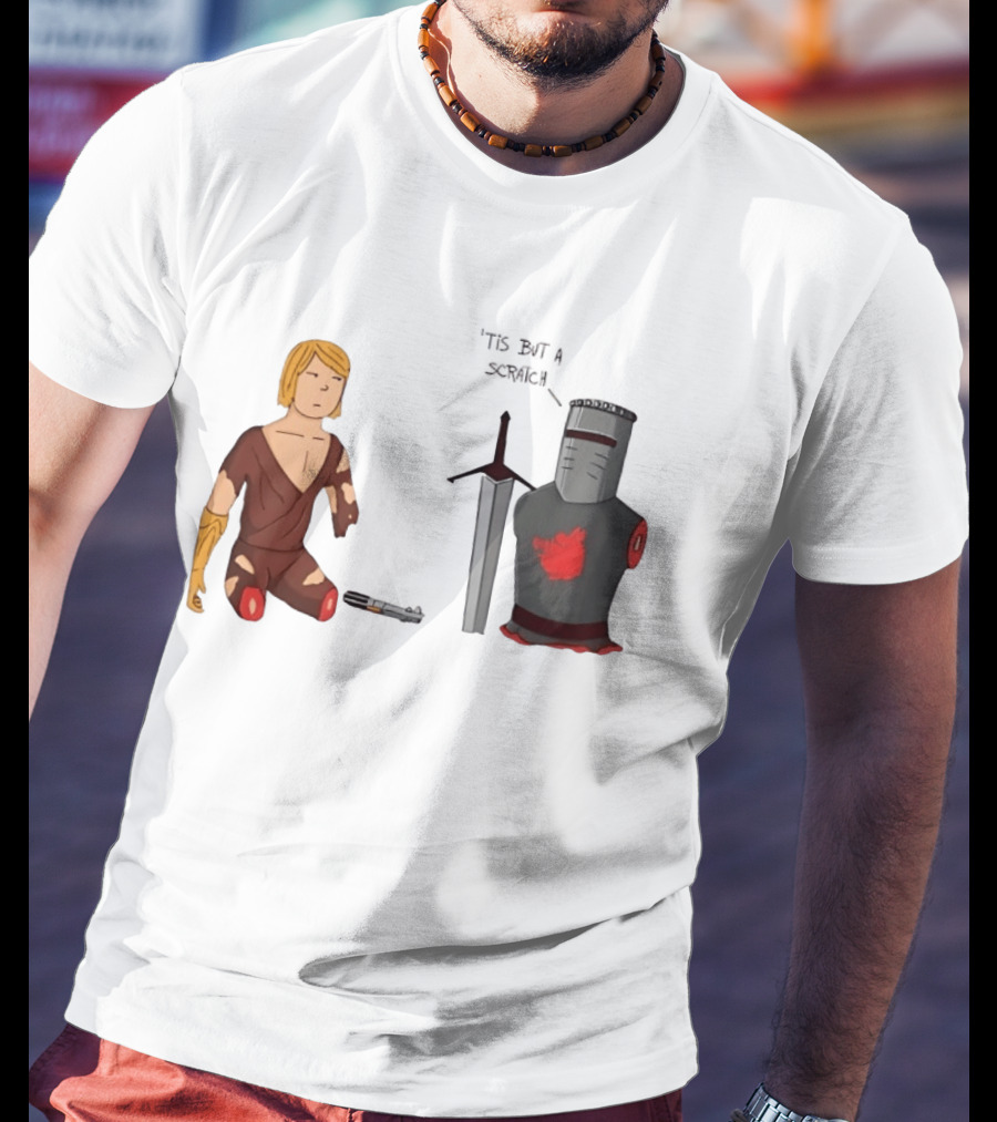Anakin Skywalker And The Black Knight 'Tis But A Scratch Crossover Humor T-Shirt