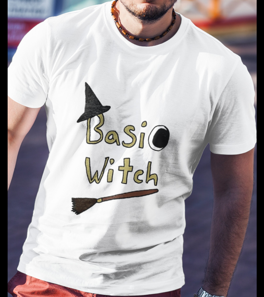 Basic Witch Halloween Witch Hat Broomstick T-Shirt