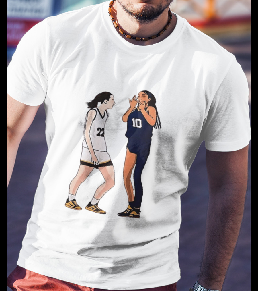 Caitlin Clark Angel Reese Basketball Rivalry 22 Vs 10 T-Shirt