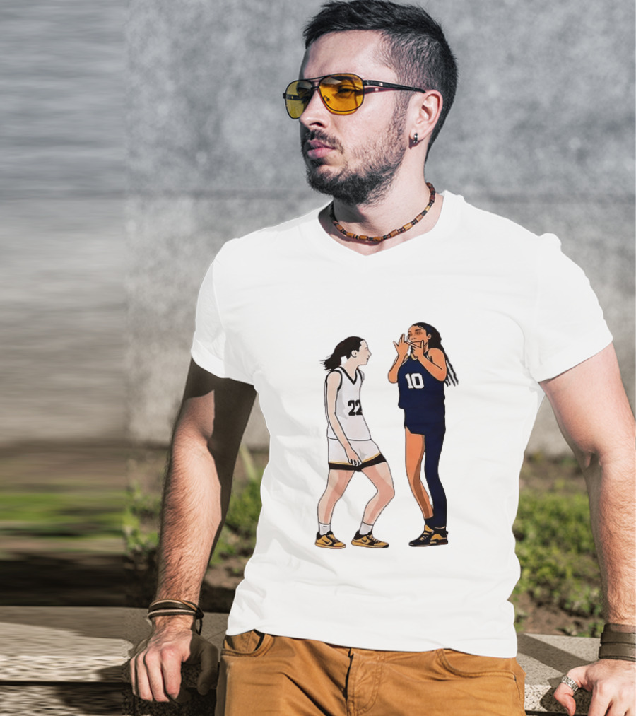 Caitlin Clark Angel Reese Basketball Rivalry 22 Vs 10 T-Shirt