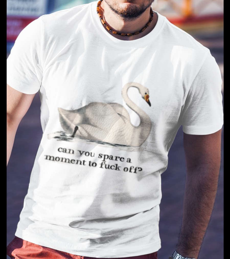 Can You Spare A Moment To Fuck Off White Swan Floating Water T-Shirt
