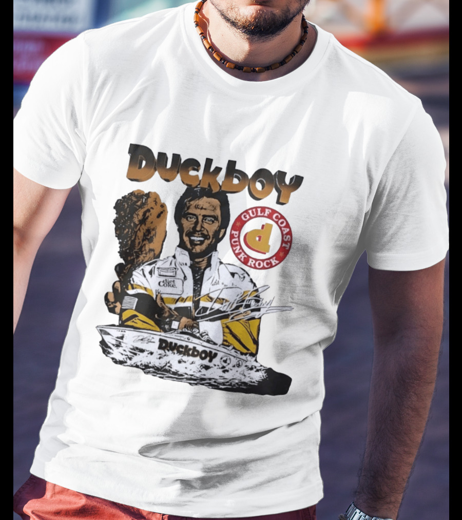 Duckboy Gulf Coast Punk Rock Diet Coke Racing Boat Signature T-Shirt