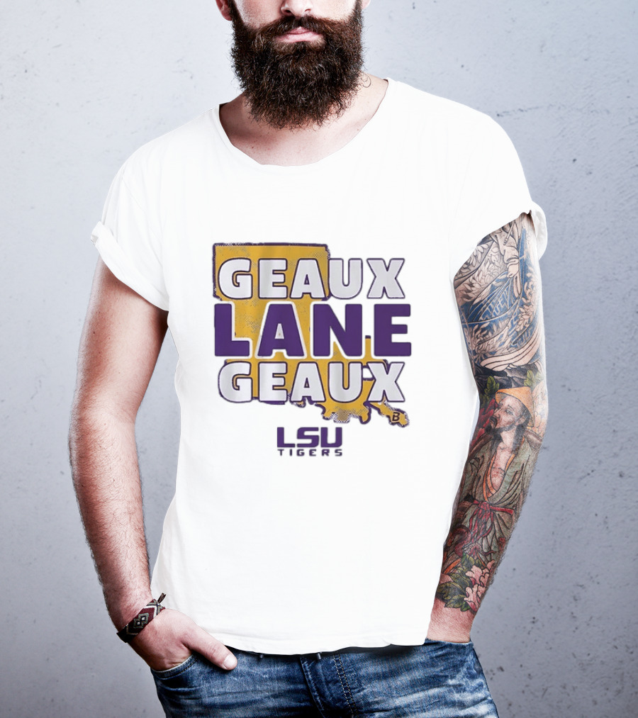 Geaux Lane Geaux LSU Tigers Louisiana State University Map T-Shirt