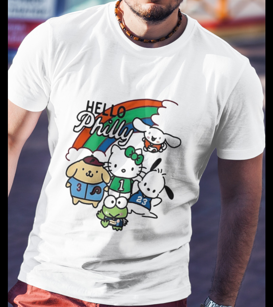 Hello Philly Sanrio Characters Rainbow Sports Team T-Shirt