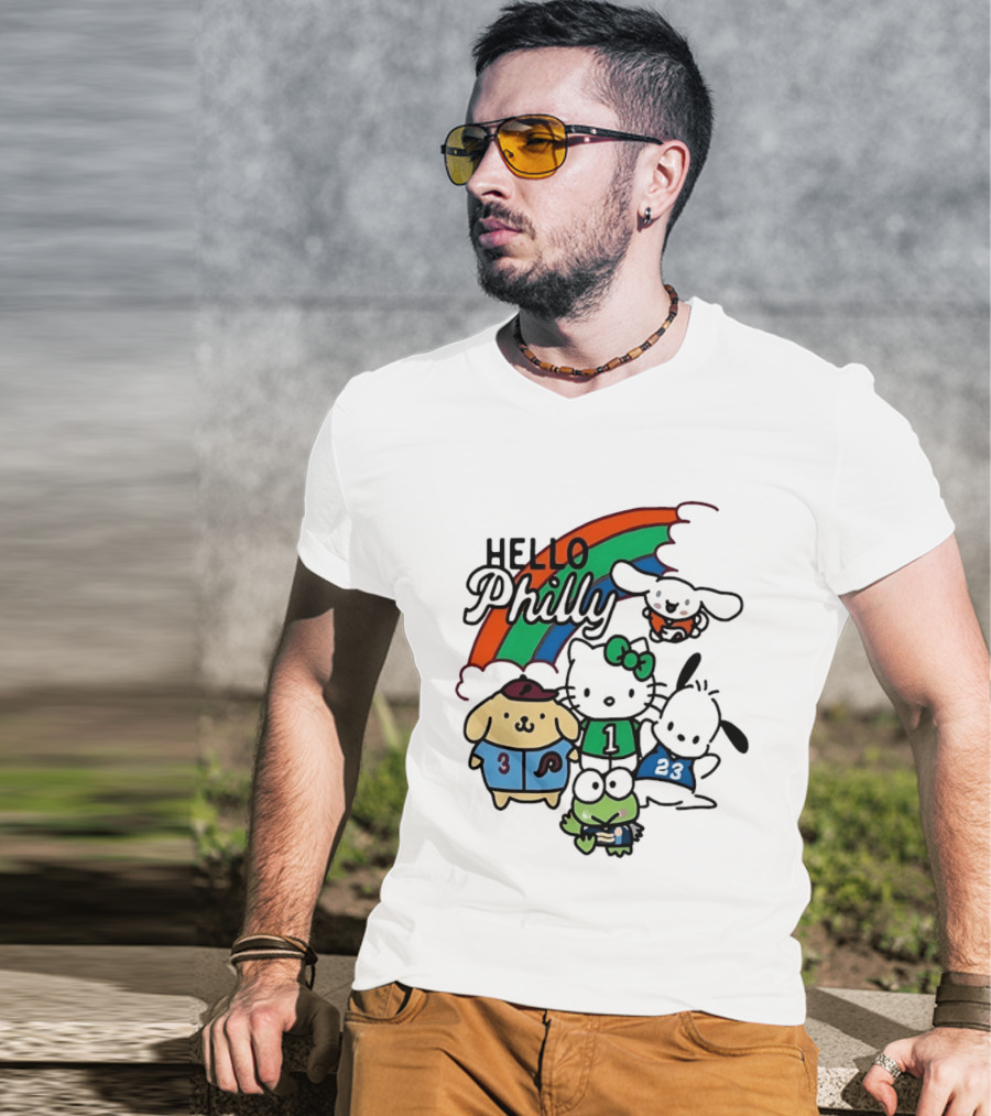 Hello Philly Sanrio Characters Rainbow Sports Team T-Shirt