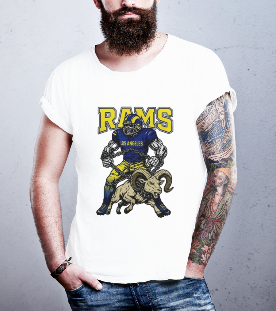 Los Angeles Rams Chain Wielding Mascot Power T-Shirt