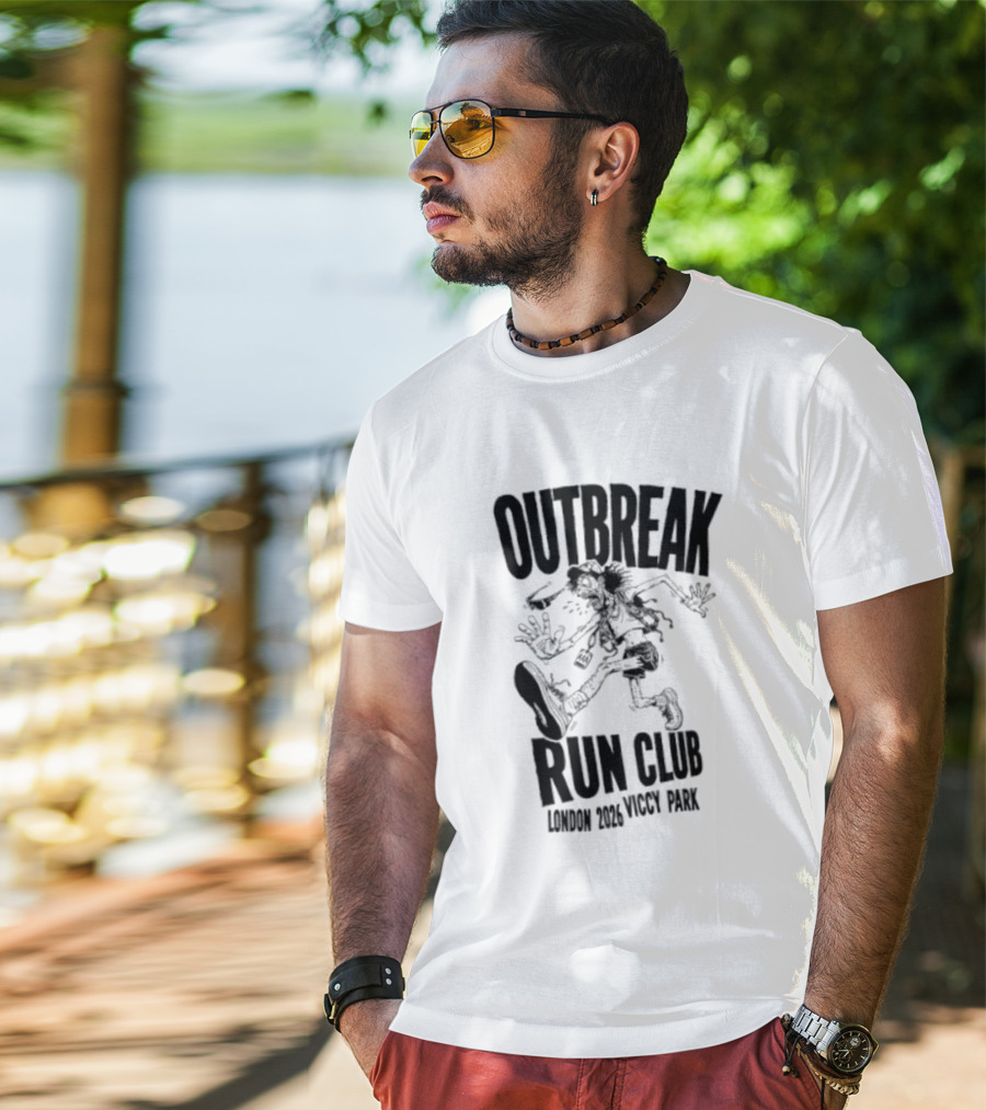 Outbreak Fest Run Club London 2026 Viccy Park Running Zombie T-Shirt