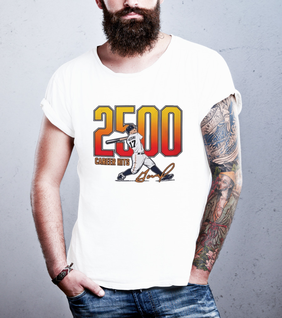 Shohei Ohtani 2500 Career Hits 17 Baseball Player Signature T-Shirt