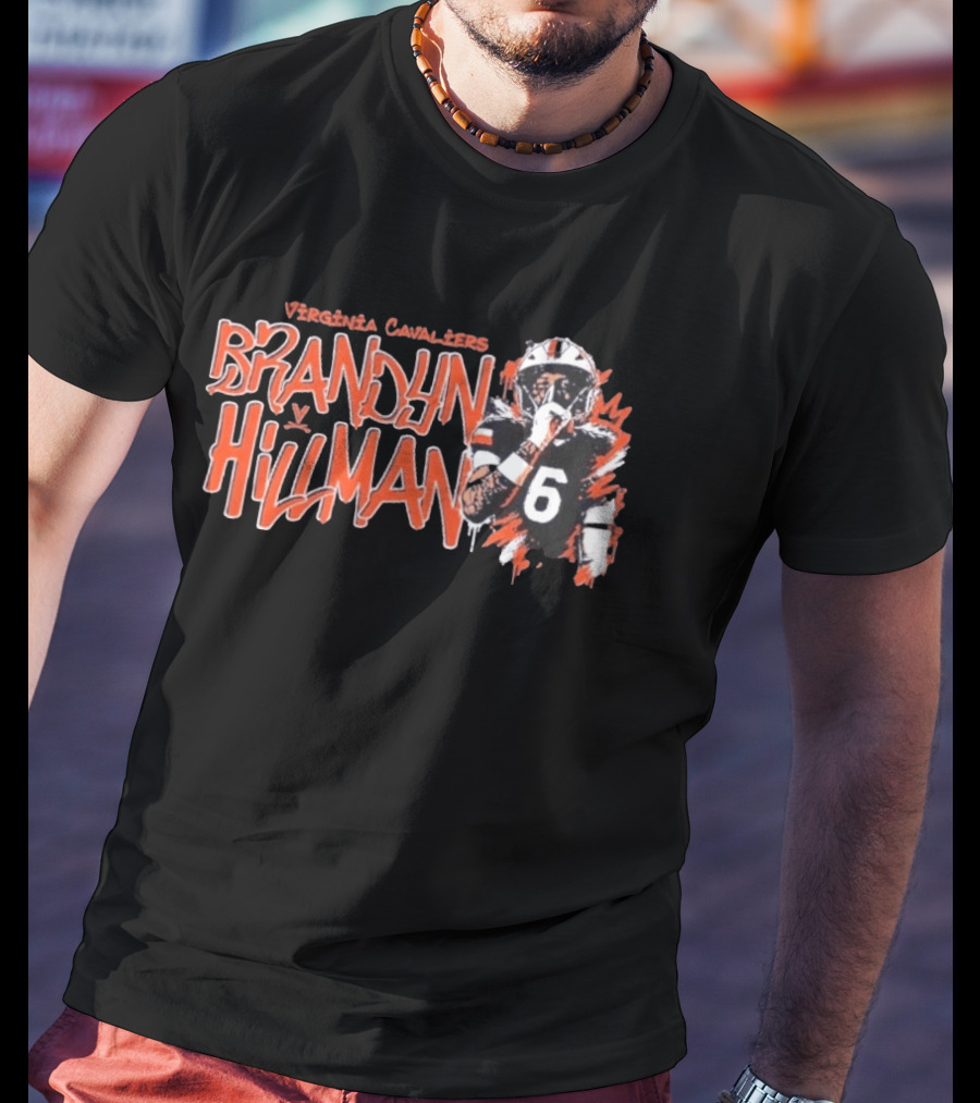 Virginia Cavaliers Brandyn Hillman Football Player Number 6 T-Shirt