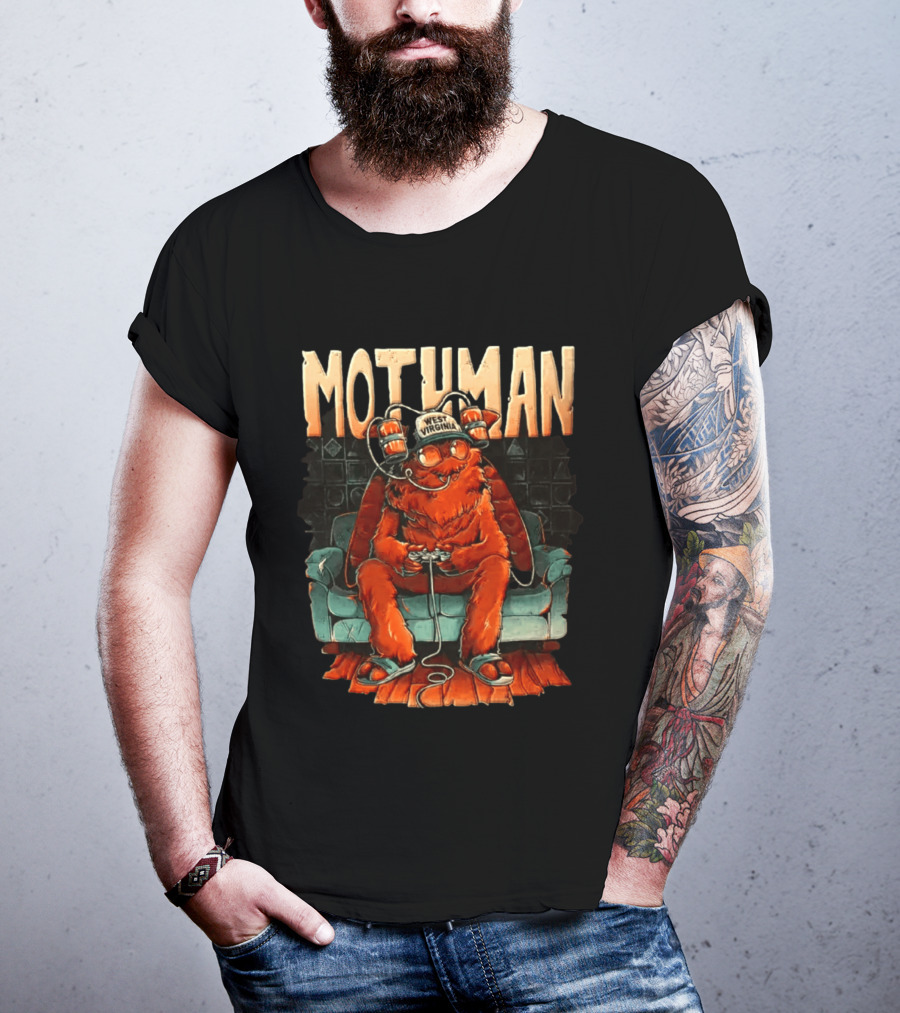Mothman West Virginia Gaming Cryptid Legend On Couch T-Shirt