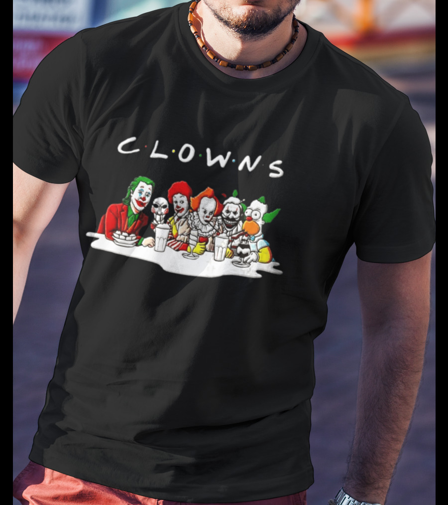 Clowns Joker Billy Ronald McDonald Pennywise Parody Milkshake Scene T-Shirt