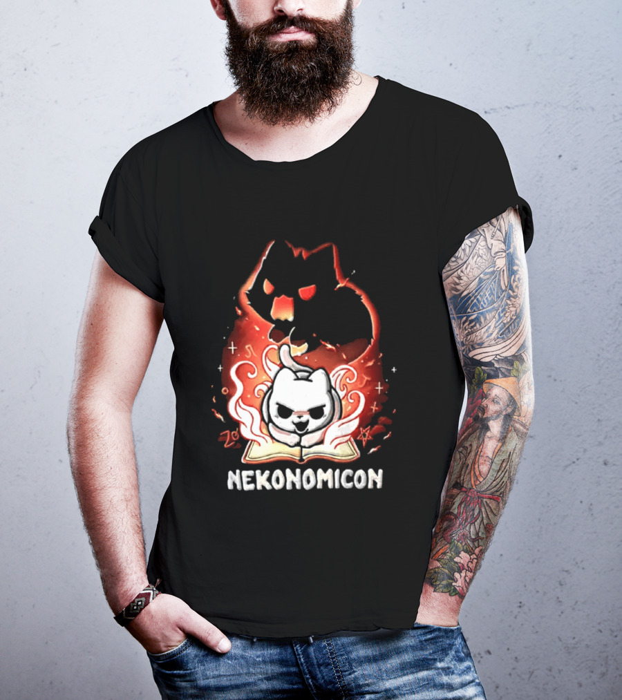 Nekonomicon Cat Summoning Dark Spirit Horror Occult Magic Spell Book T-Shirt