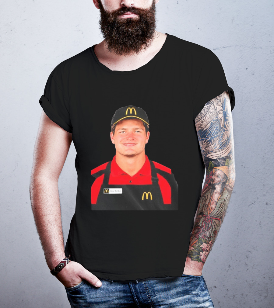 Drake Maye McDonald's Crew Member Uniform New England Patriots T-Shirt