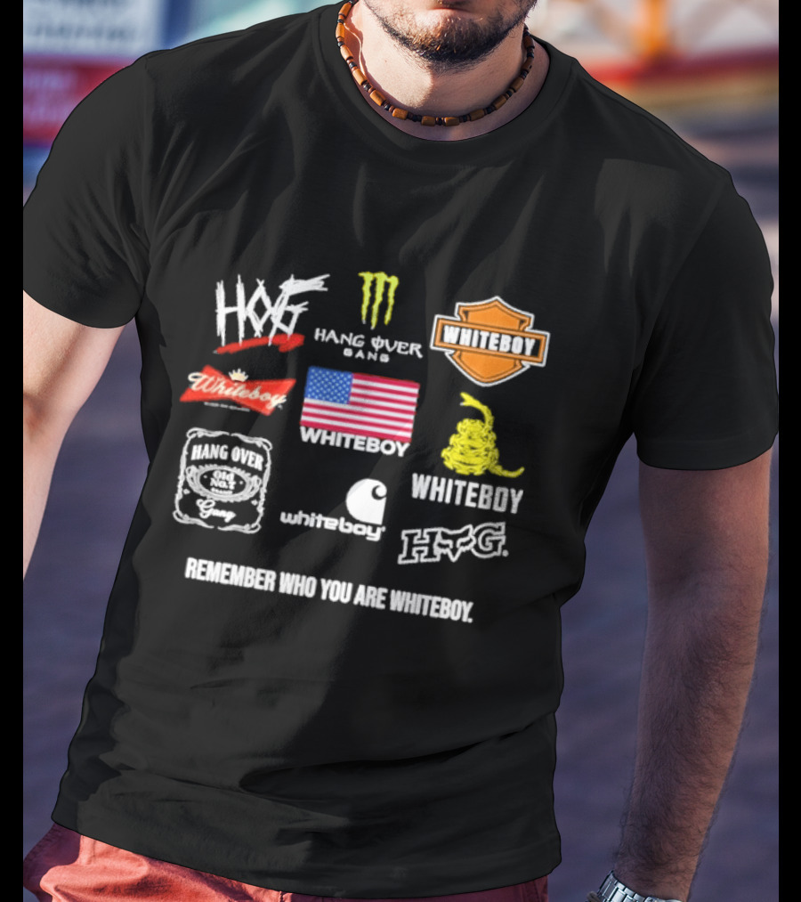 HXF Hangover Gang Whiteboy Remember Who You Are Whiteboy Whitesox USA Flag Gadsden T-Shirt