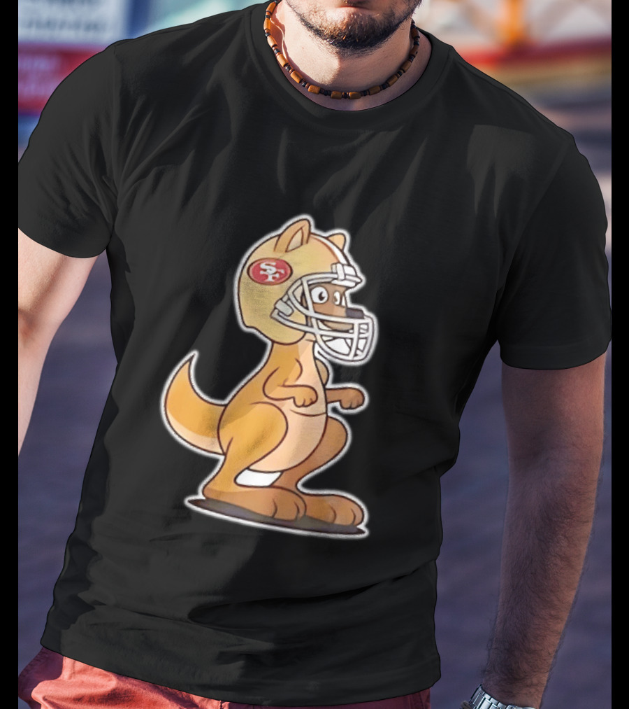 San Francisco 49ers Kangaroo Football Helmet Sports Team Fans T-Shirt